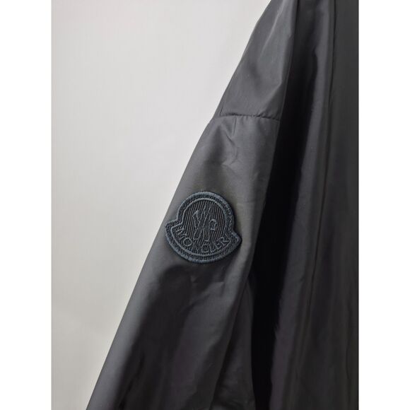 Moncler Women's Black Wete Boxy Hooded Windbreaker Jacket Size 1 - Picture 6 of 10